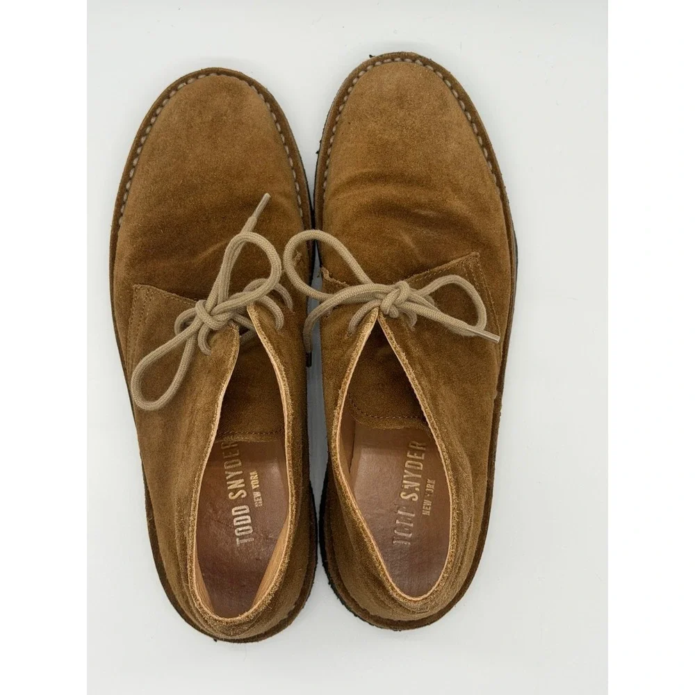 Todd Snyder Nomad Suede Chukka Boots Mens 8 Brown Crepe Sole Made in Italy